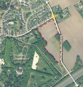 Luchtfoto met planlocatie Duizel