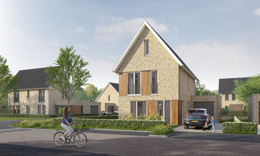 Straatbeeld vrijstaande won De Heydael