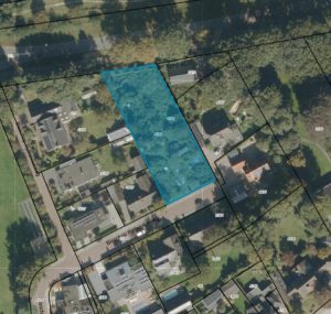 Luchtfoto met perceel uitgelicht