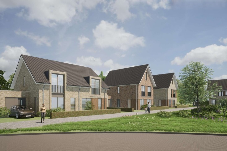 Voorlopige impressie tweekapper LLB en vrijstaand lamgs park